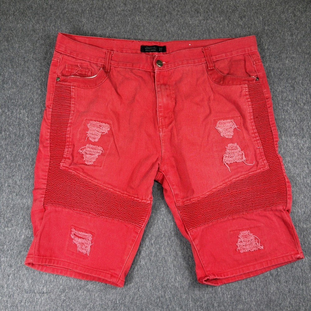 Trestles Supply Co Shorts Mens 42 Red Baggy Loose Relaxed Denim Y2K Vintage